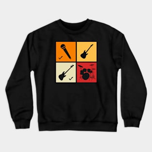 Bass Player Singer Musician Colorfull Squares Crewneck Sweatshirt